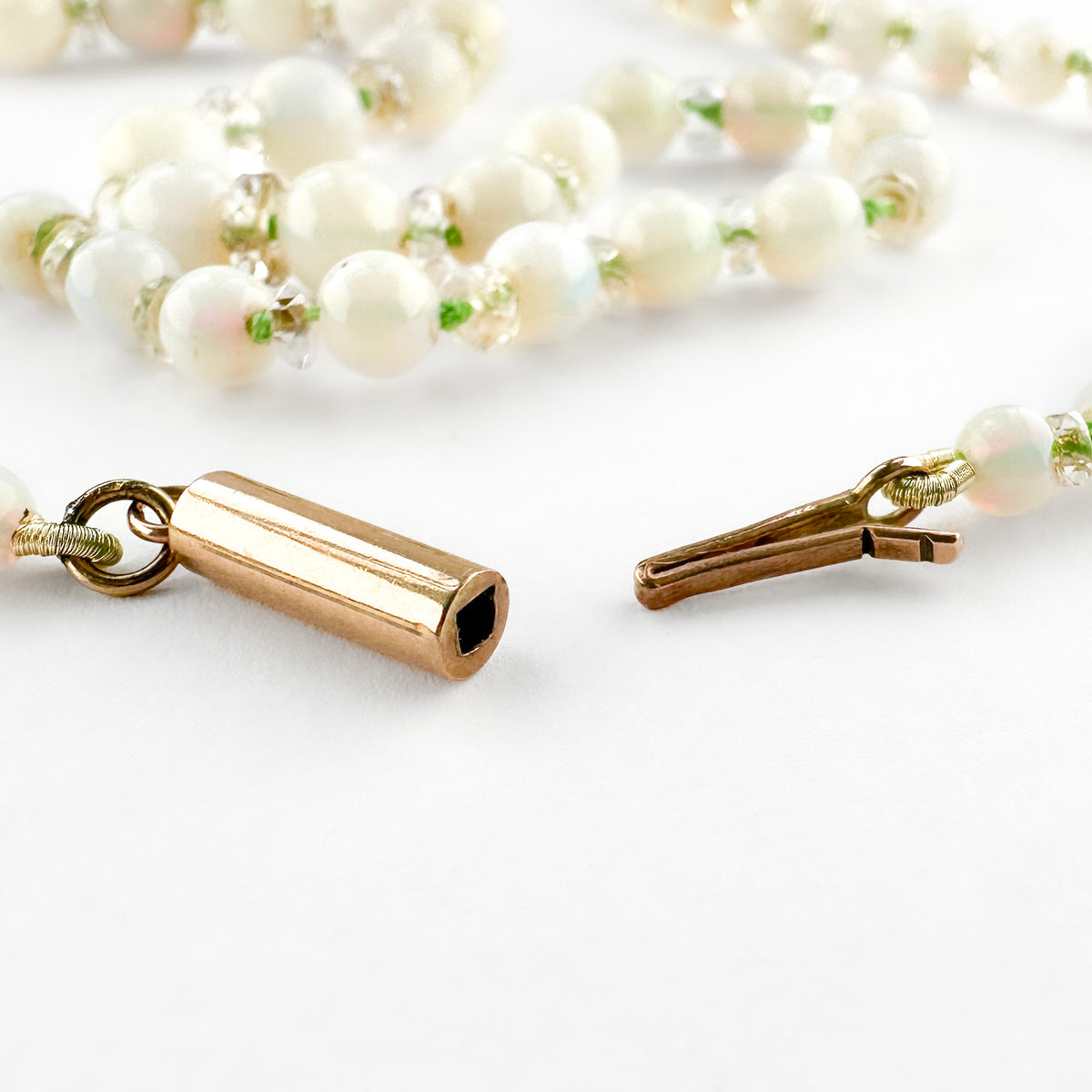 Antique 19" Graduated Opal Bead Necklace