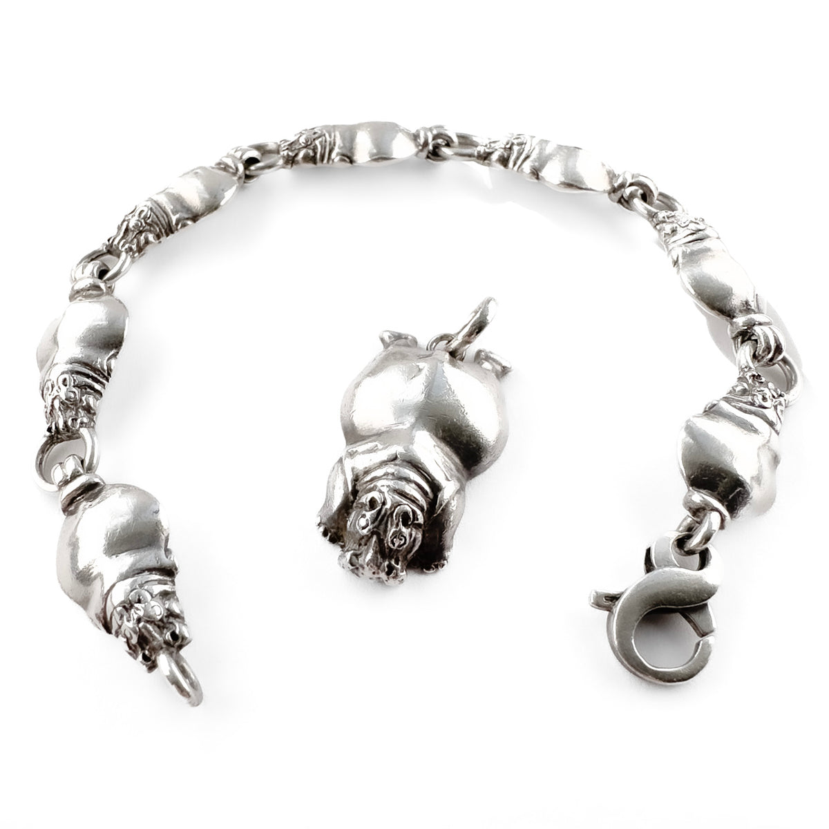 Patrick Mavros Silver Hippo Bracelet & Pendant