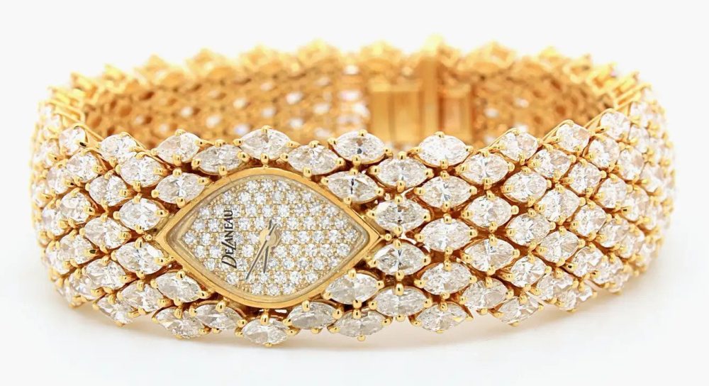 DeLaneau 35cts Diamond Watch in 18ct Yellow Gold