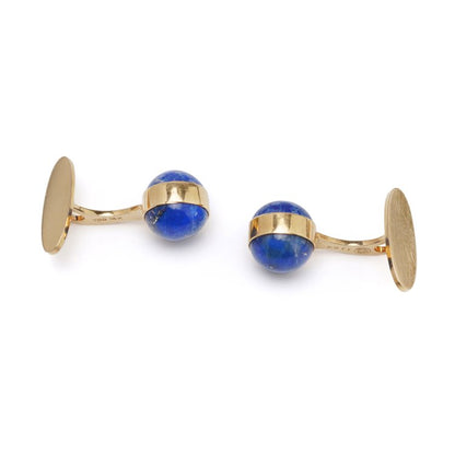 Vintage 1970s Georg Jensen Lapis Lazuli and 18ct Yellow Gold Cufflinks