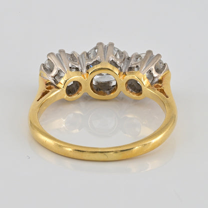 Late Art Deco Diamond Trilogy Engagement Ring, 1.30 carats