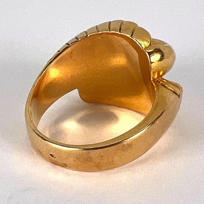 Vintage French Retro 18ct Yellow Gold Ring