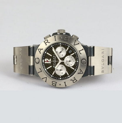 Bvlgari Diagono Titanium 44mm Automatic Chronograph Gents Watch, on Bulgari titanium and rubber strap