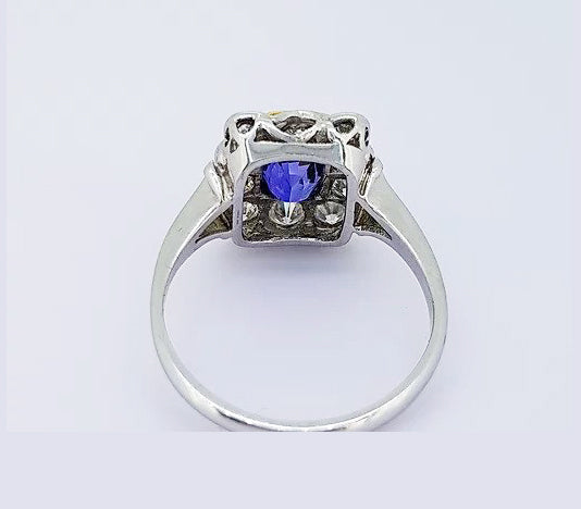 2.16ct Natural Sapphire and Diamond Cluster Ring, in 18ct gold