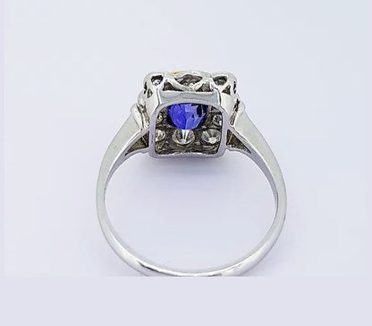 2.16ct Natural Sapphire and Diamond Cluster Ring, in 18ct gold