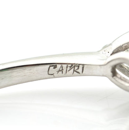 Vintage Chantecler Emerald and Pear Cut Diamond Ring in 18ct White Gold