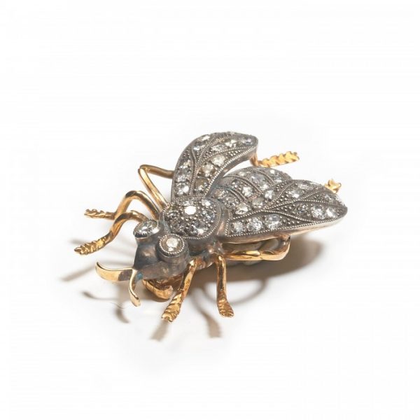 Modern Diamond Bee Brooch