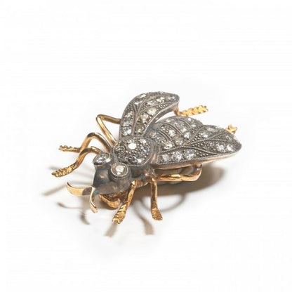 Modern Diamond Bee Brooch