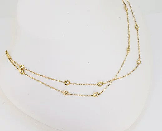 18ct Yellow Gold Diamond Set Chain, 2.76 carat total