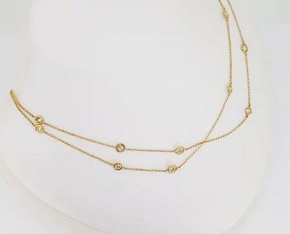 18ct Yellow Gold Diamond Set Chain, 2.76 carat total