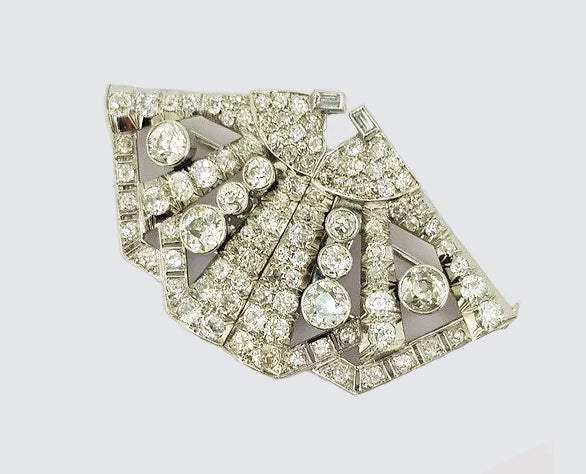 6.50ct Diamond Double Clip Butterfly Brooch in Platinum