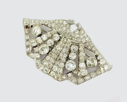 6.50ct Diamond Double Clip Butterfly Brooch in Platinum
