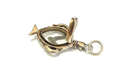 Antique Georgian Rock Crystal, Ruby and Pearl Locket Pendant