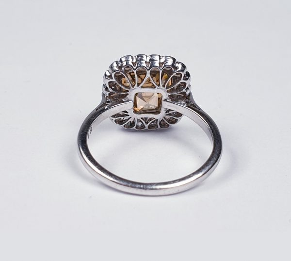 Asscher Cut Fancy Diamond Cluster Ring, 2.76 carats