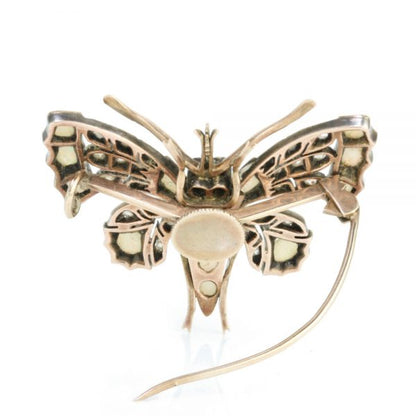 Antique Victorian Butterfly Brooch with Opals, Rubies and Diamonds