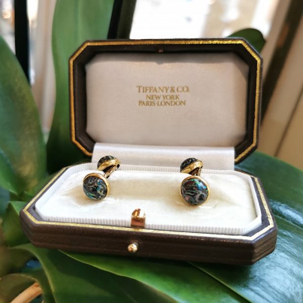 Antique Tiffany and Co Boulder Opal and Gold Cufflinks, Circa 1910