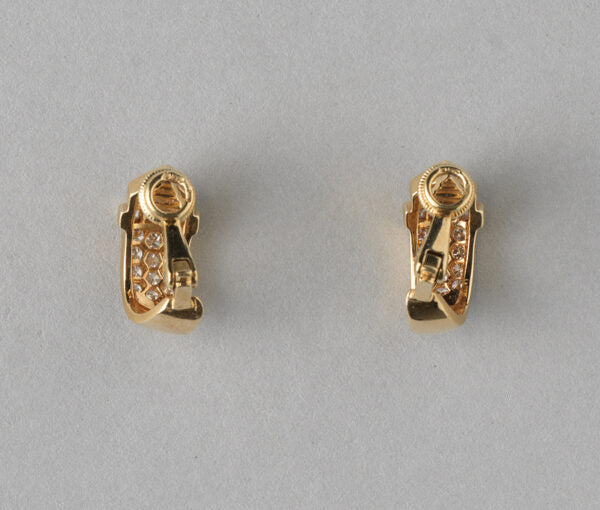 Boucheron Vintage Diamond and 18ct Gold Heart Clip on Earrings