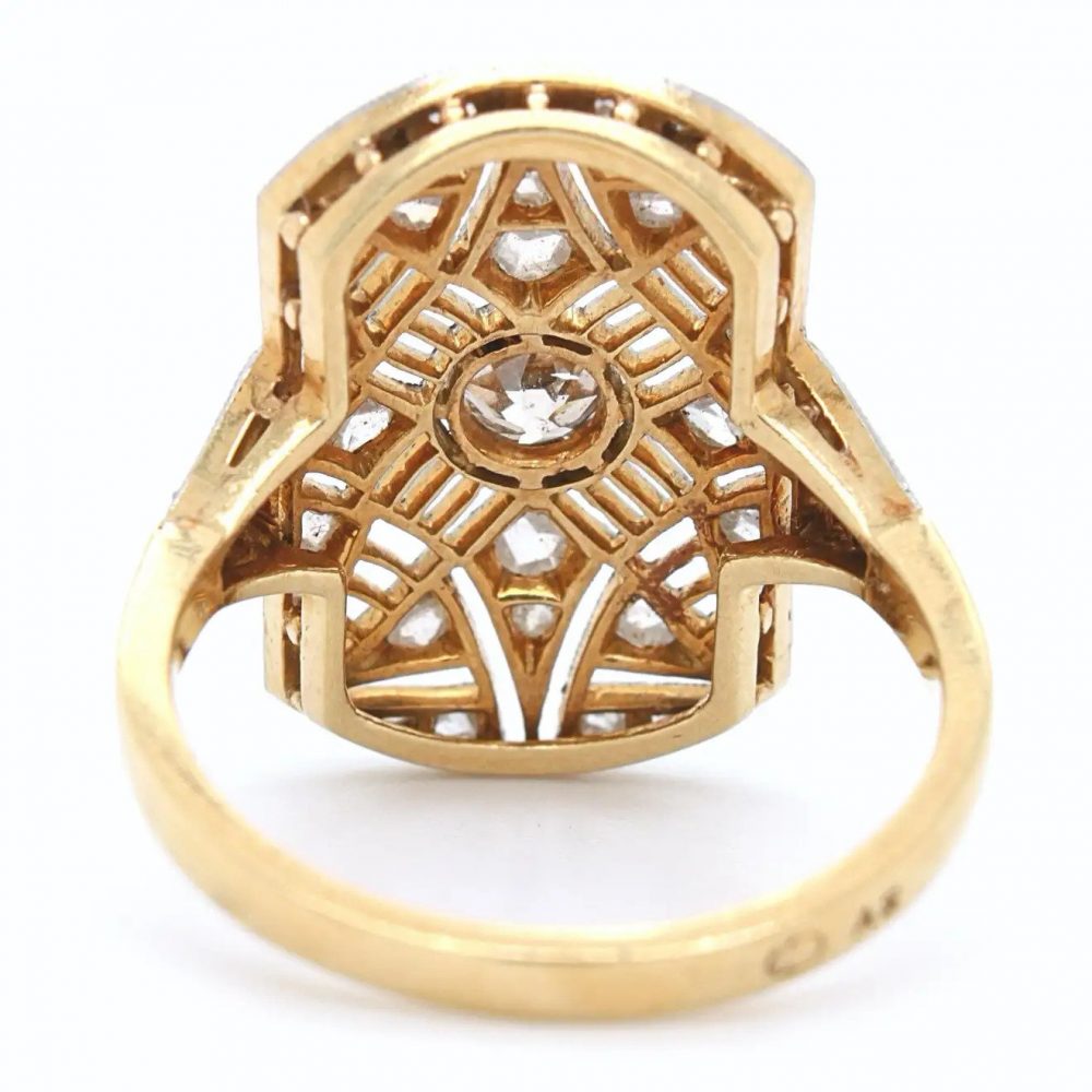 Antique Old Cut Diamond Plaque Ring
