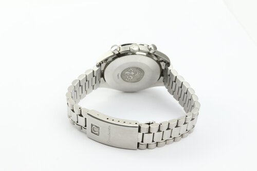 Omega Speedmaster Chronograph Ladies 38mm Mother Of Pearl Automatic Watch, 38mm stainless steel case, mother of pearl dial with 3-register chronograph function, Stainless steel bracelet strap