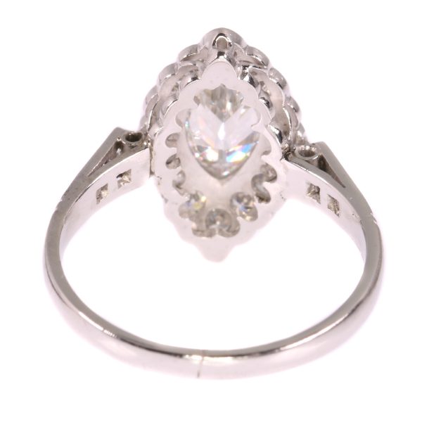 Vintage 1950s Marquise Diamond Cluster Ring, 0.85 carats