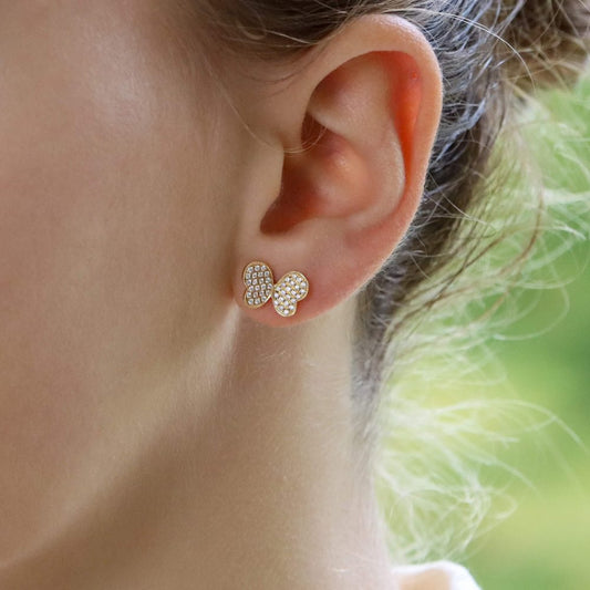 0.33ct Diamond Butterfly Stud Earrings in 18ct Yellow Gold