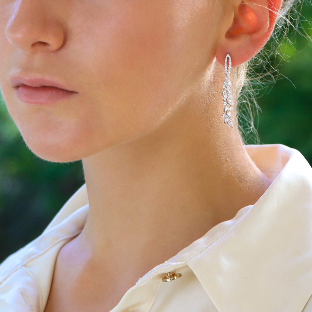 Contemporary 1.24ct Diamond Drop Earrings