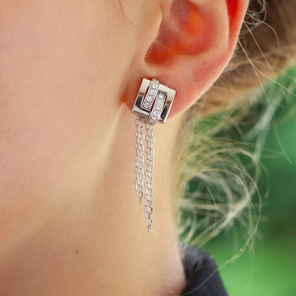 Vintage Boucheron Dechainee Diamond Drop Earrings