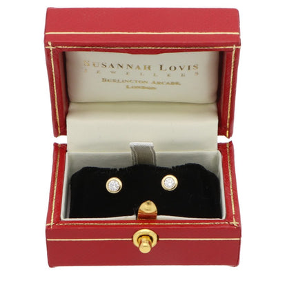 Contemporary Diamond Stud Earrings In 18 Carat Yellow Gold
