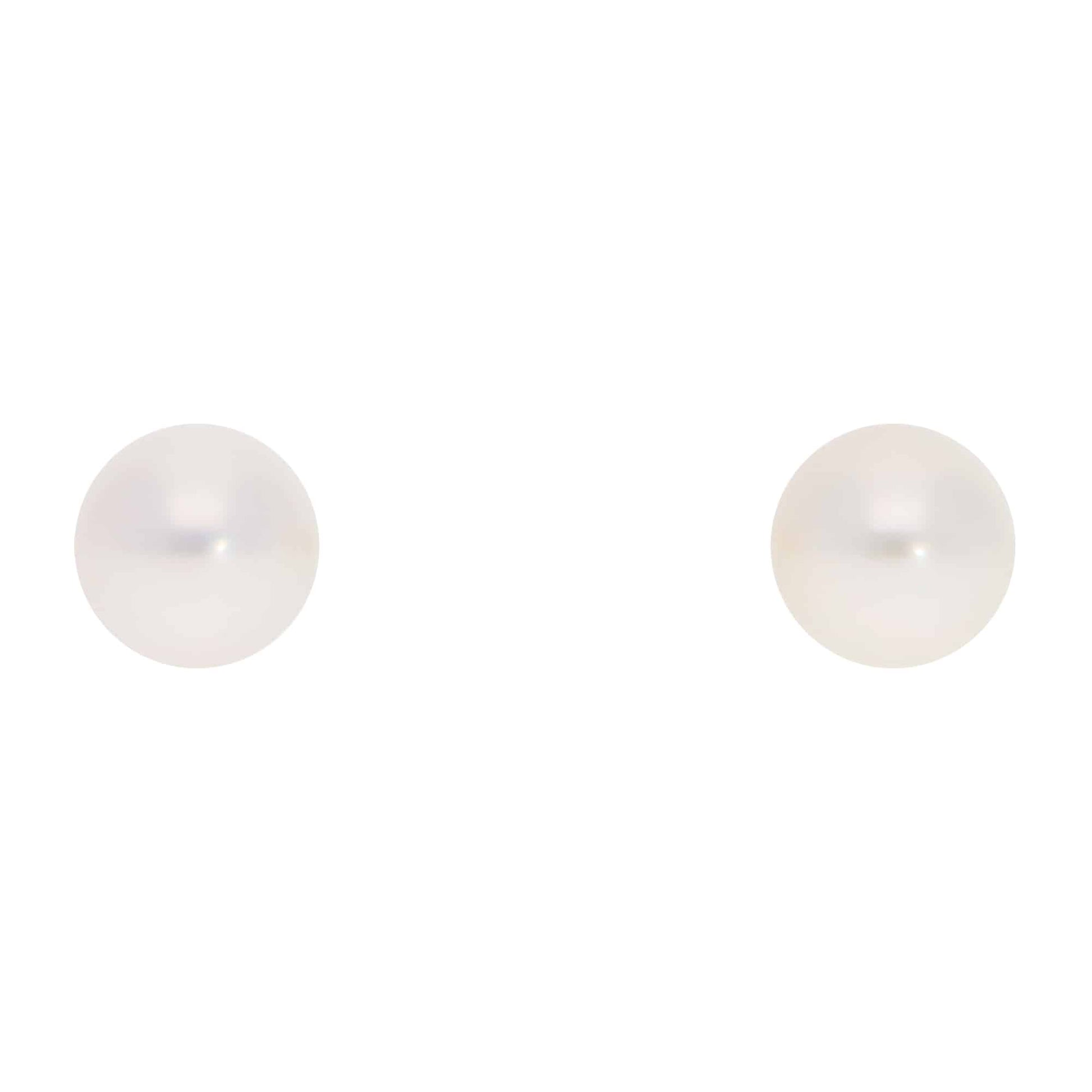 18 Carat Yellow Gold 7.5mm Akoya Pearl Stud Earrings