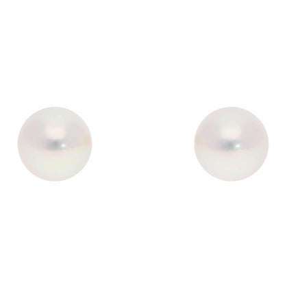 18 Carat Yellow Gold 8.5mm Akoya Pearl Stud Earrings