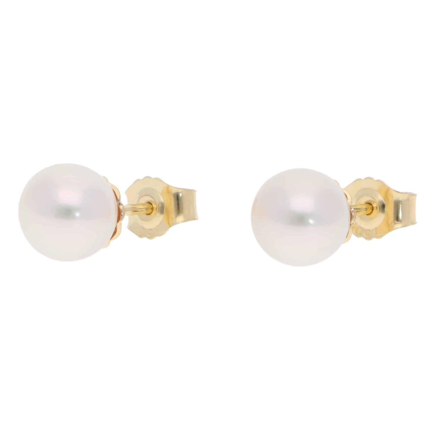 Contemporary Akoya Pearl Stud Earrings In 18 Carat Yellow Gold