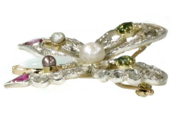 Vintage Gem Set Butterfly Brooch, 18ct Gold