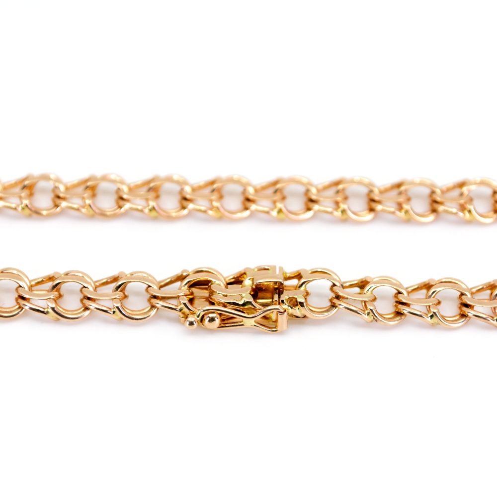 Vintage Bismark Link Necklace In 14 Carat Yellow Gold