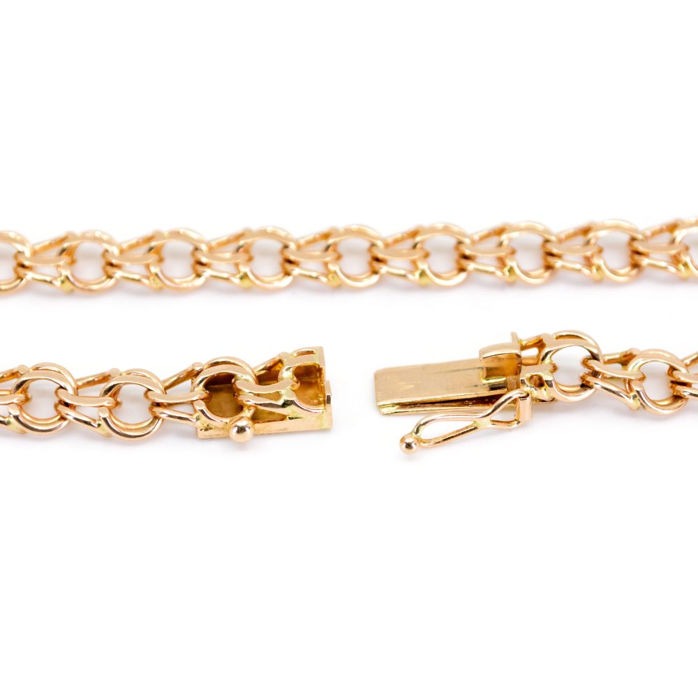 Vintage Bismark Link Necklace In 14 Carat Yellow Gold