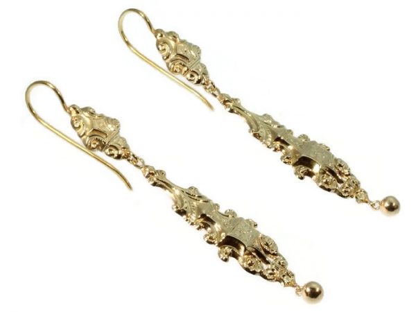 Antique Victorian Gold Pendant Earrings