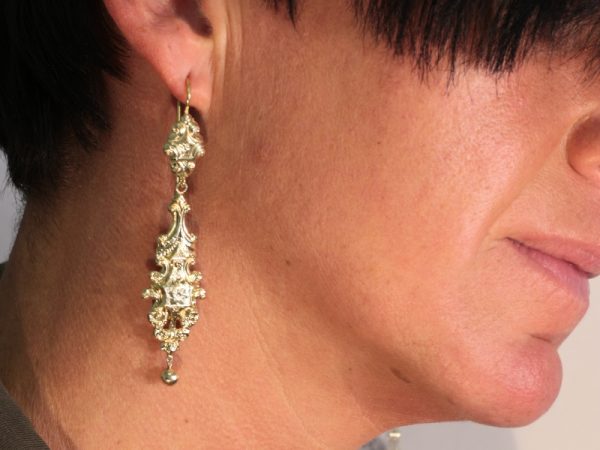 Antique Victorian Gold Pendant Earrings