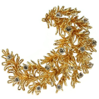 Vintage Cartier Diamond Set 18ct Yellow Gold Brooch