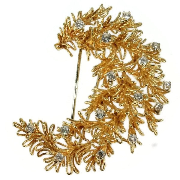 Vintage Cartier Diamond Set 18ct Yellow Gold Brooch