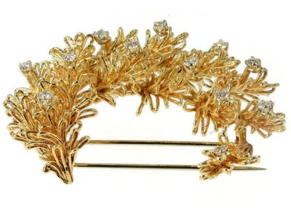 Vintage Cartier Diamond Set 18ct Yellow Gold Brooch