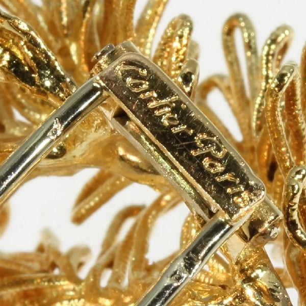 Vintage Cartier Diamond Set 18ct Yellow Gold Brooch