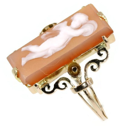 Antique Victorian Angel Cameo Gold Ring
