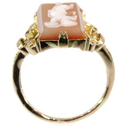 Antique Victorian Angel Cameo Gold Ring