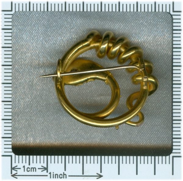 Antique Victorian Diamond and Pearl Set Snake Brooch