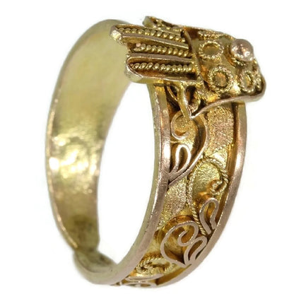 Antique Empire Gold Filigree Hand of Fatima Ring