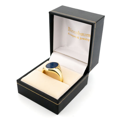Vintage 14 Carat Yellow Gold Lapis Lazuli Signet Ring