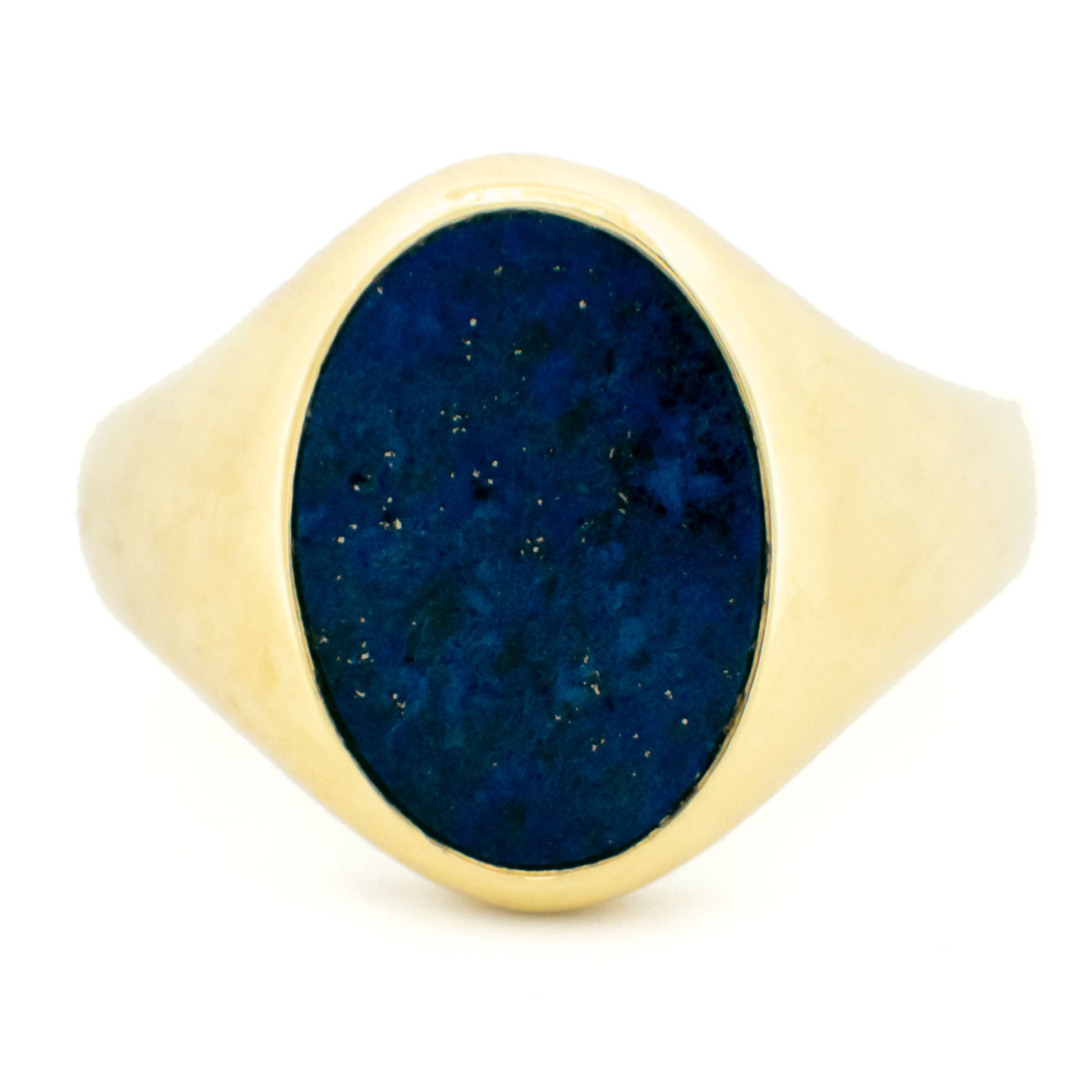 Vintage 14 Carat Yellow Gold Lapis Lazuli Signet Ring