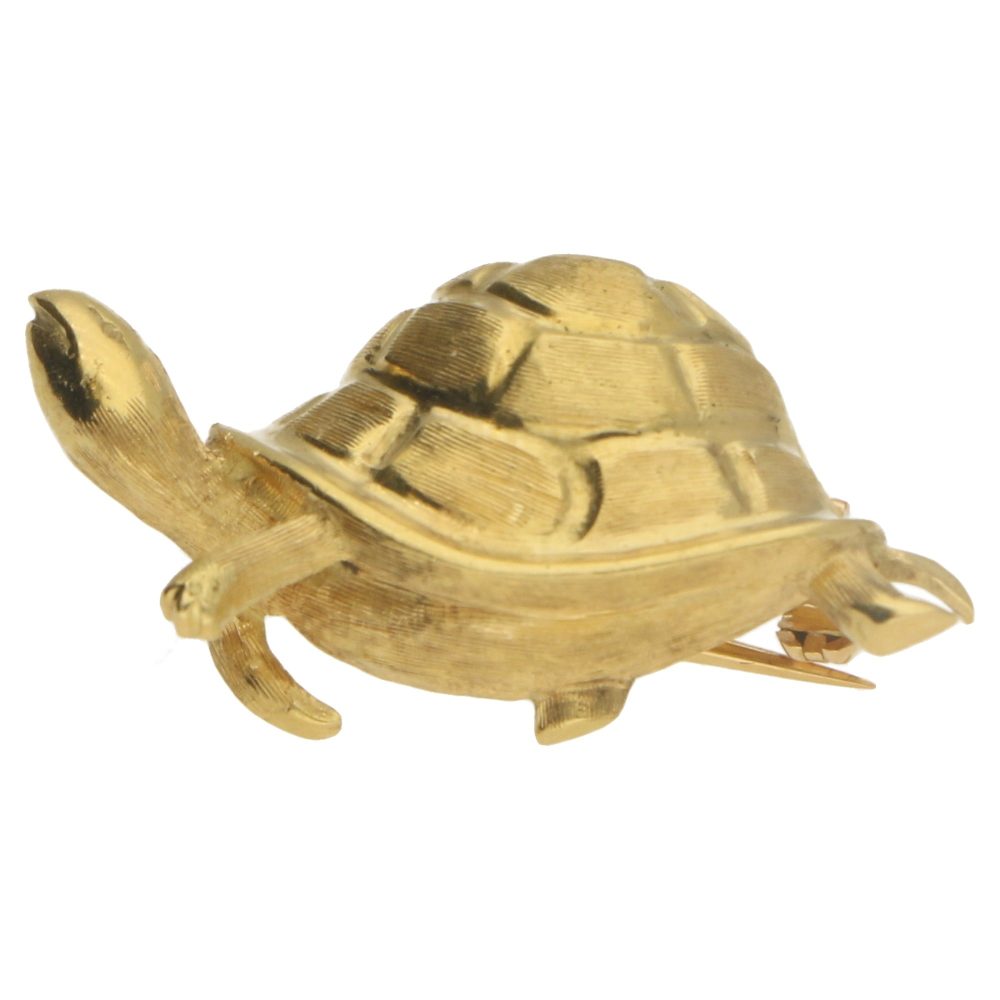 Vintage 18ct Yellow Gold Turtle Brooch