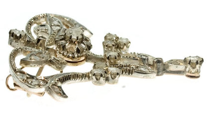 Antique Art Nouveau Rose Cut Diamond Brooch Pendant