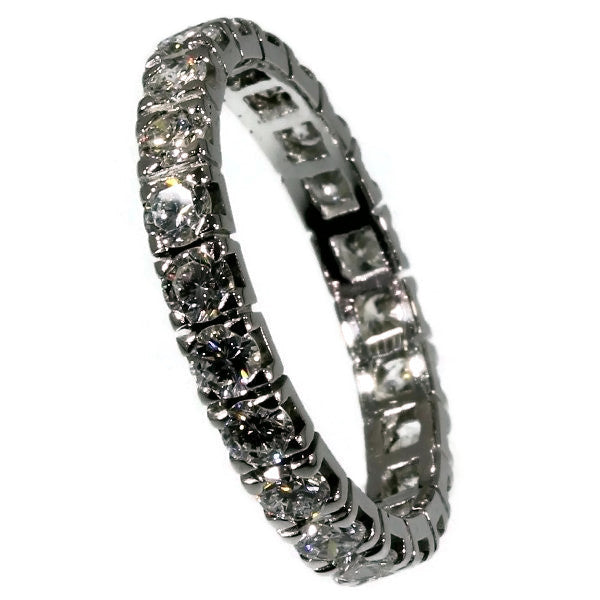Vintage 2.20ct Diamond Full Eternity 18ct White Gold Ring