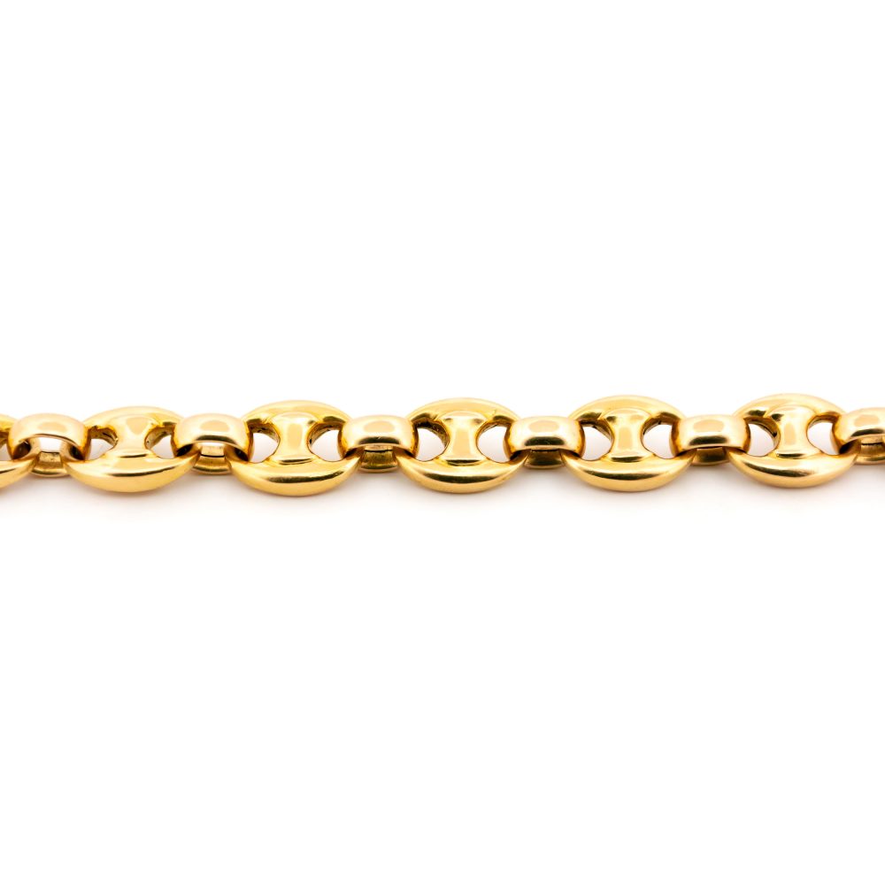 Vintage Bean Link Bracelet In 18 Carat Yellow Gold Coffee